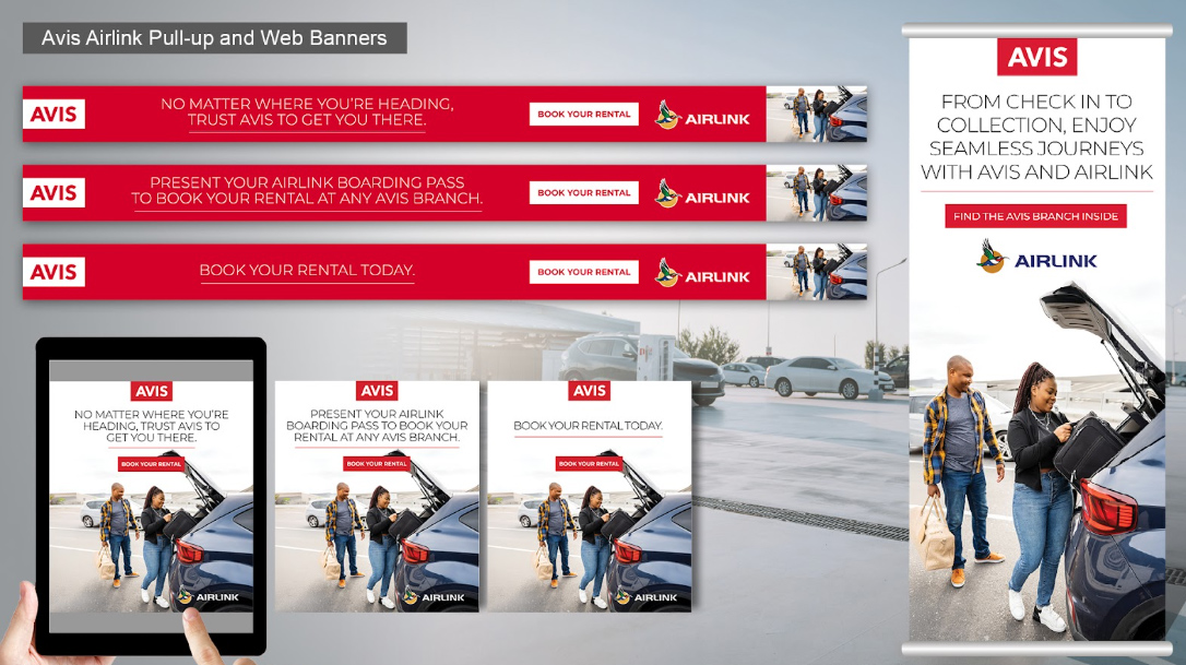 Avis - Airlink Pull-up and Web Banners - Integrated Marketing Communications, Direct Marketing