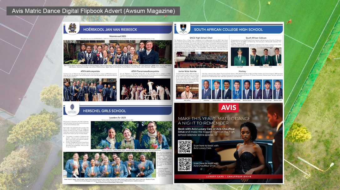 Avis - Matric Dance Digital Flipbook Advert (Awsum Magazine) - Integrated Marketing Communications, Digital Marketing